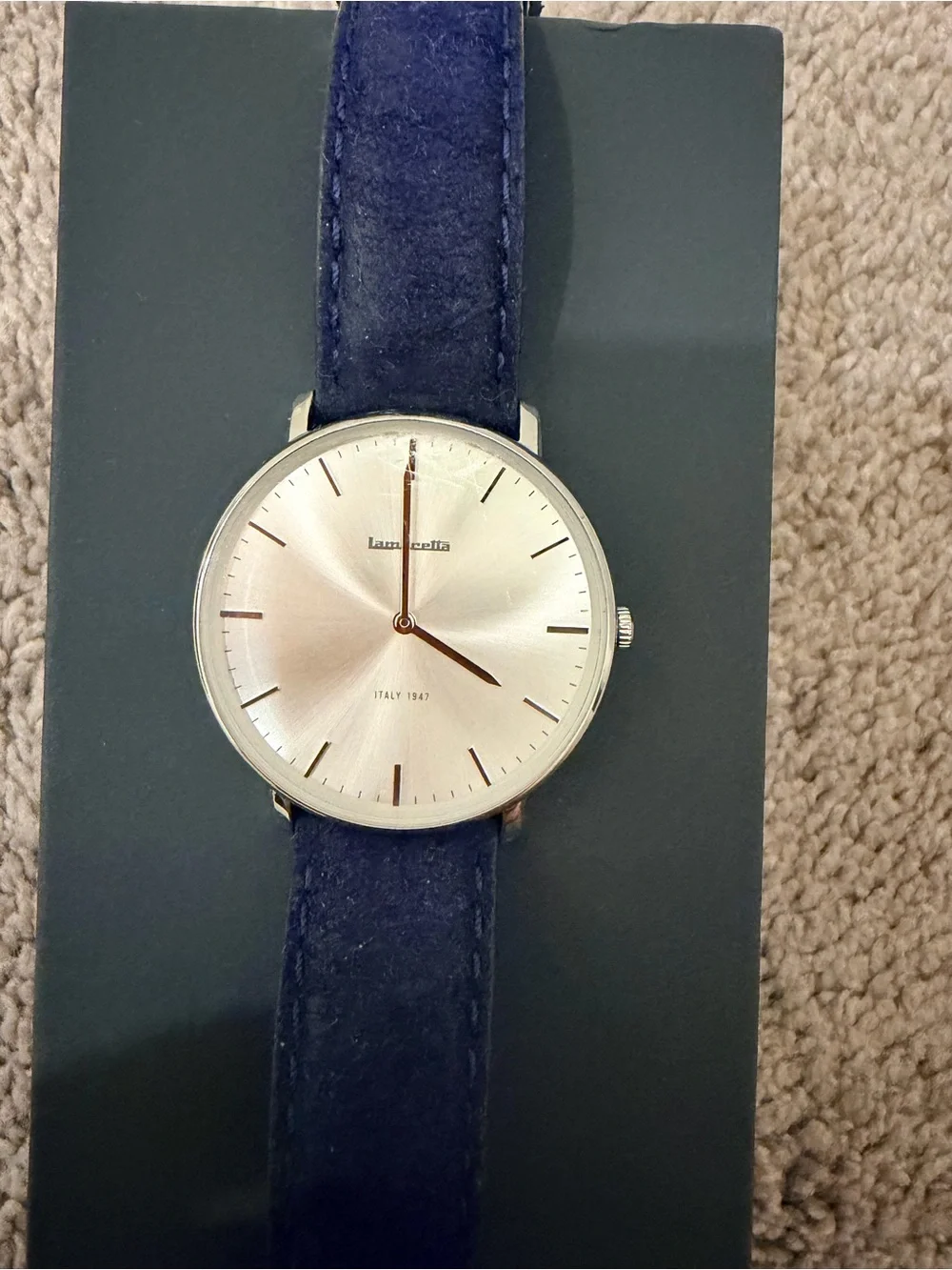 Lambretta Women’s Silver Dial Watch with Navy Strap